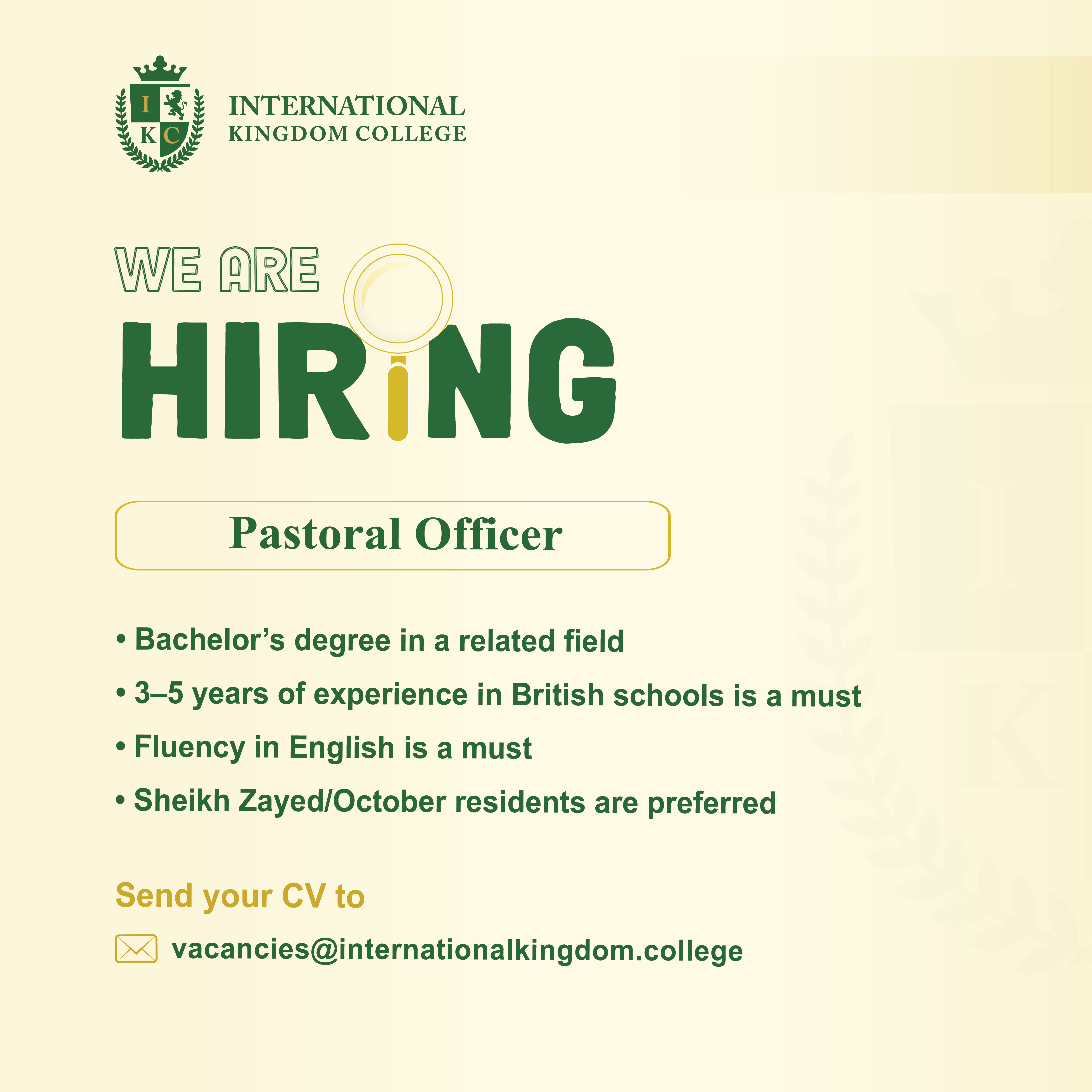 Pastoral Officer